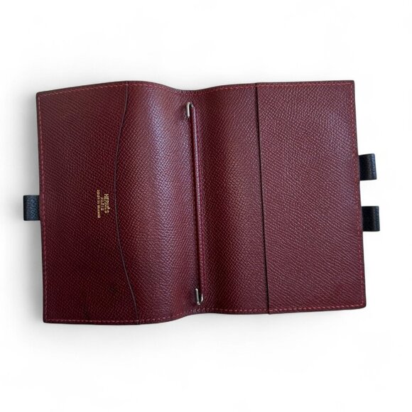 HERMES Black Leather Vision Agenda Cover with Red Stitching/Interior - Like New - Picture 6 of 16